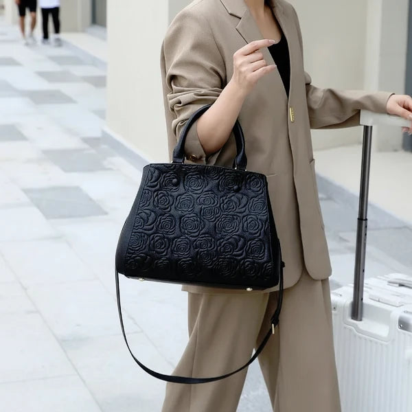 Chaumont｜本革 カメリア型押し 3WAYサッチェルバッグ