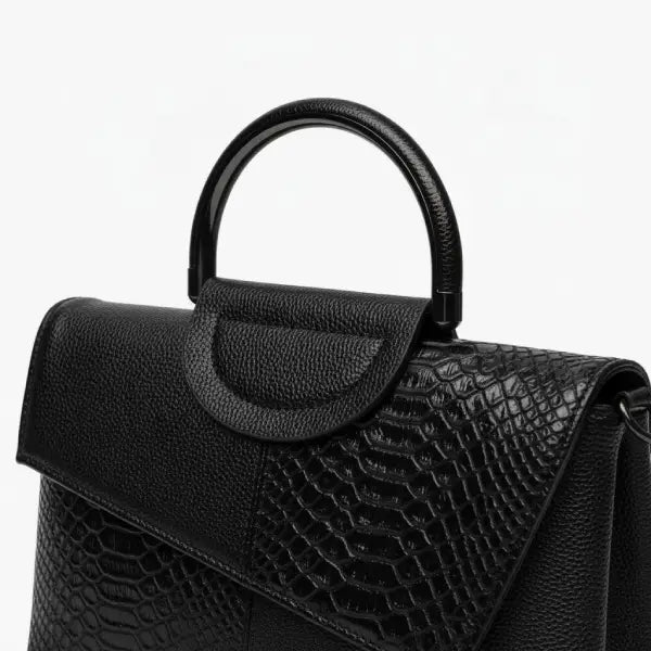 Loudun｜本革 パイソン型押し スリムサッチェル 2WAYバッグ