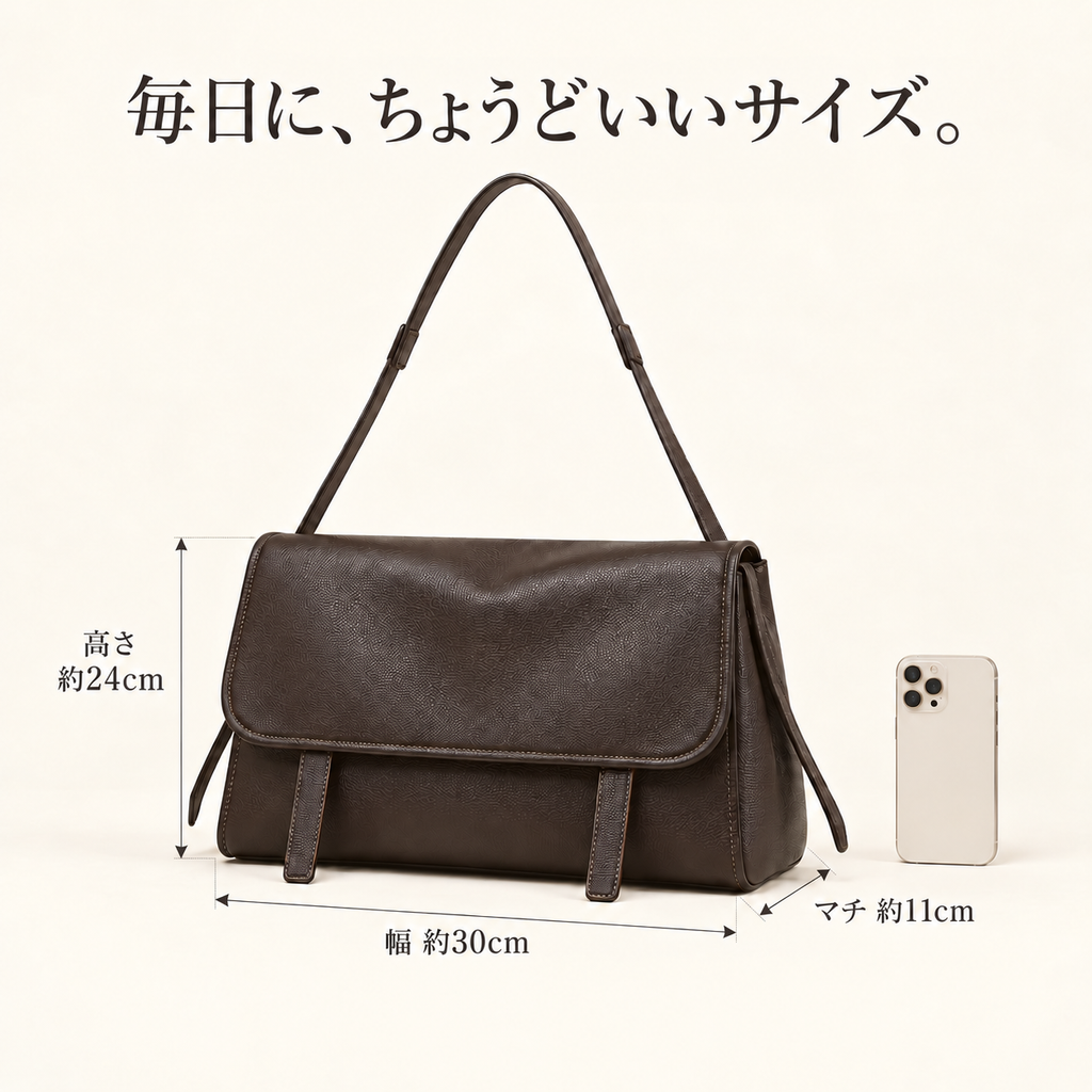 Fontevraud サイズ｜幅約30cm・高さ約24cm・マチ約11cm