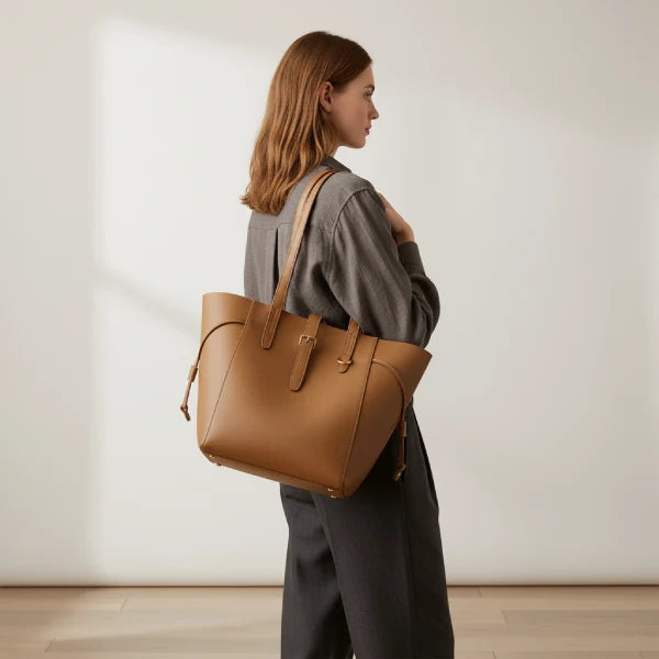 Ancenis｜本革 ファスナー ショルダートートバッグ